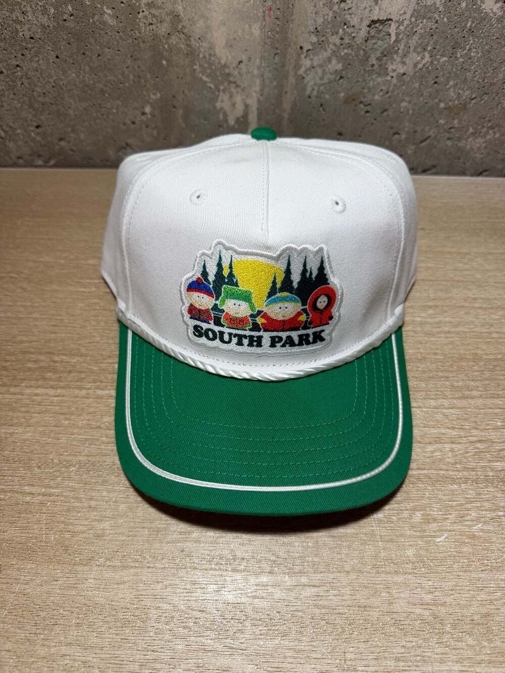 South Park Hat OSFM White Green Snapback Rope Cap